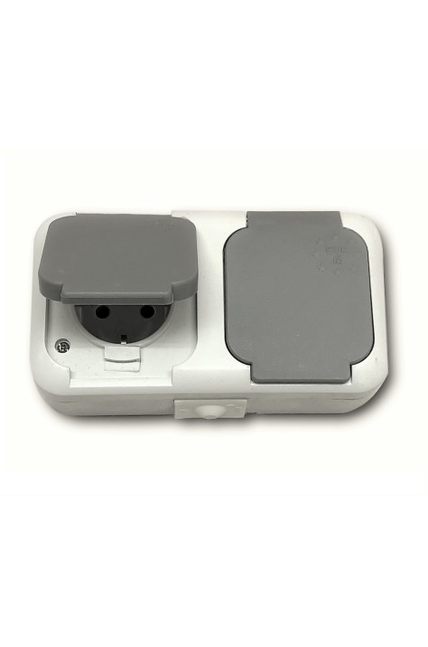 9200900006 КОНТАКТ ДВОЕН СИВ IP44