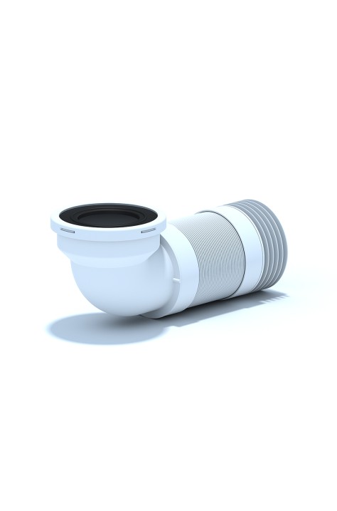 ГОФРИРАНА ВРЪЗКА ЗА WC 90° ЪГЛОВ 265-450mm ЧУГУН. ТРЪБА     K719R