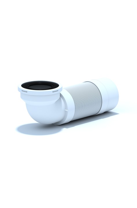 ГОФРИРАНА ВРЪЗКА ЗА WC 90° ЪГЛОВА 320-750mm PVC ТРЪБА     K722R