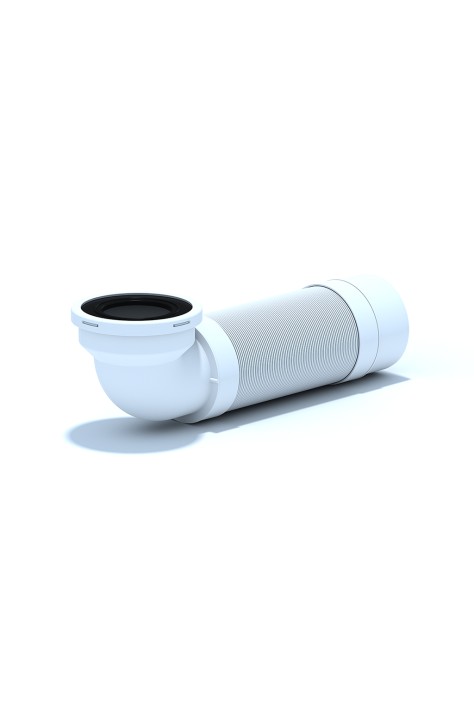 ГОФРИРАНА ВРЪЗКА ЗА WC 90° ЪГЛОВА 370-950mm PVC ТРЪБА     K732R