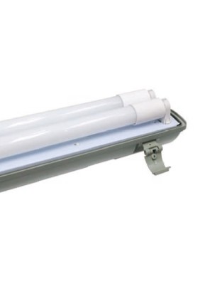 К-Т ТЯЛО ЗА LED T8 ТРЪБА IP65 С ОТРАЖАТЕЛ + 2 X 0.6M T8 LED ТРЪБИ 2 X 1000LM 2 X 10W 230V 6500K