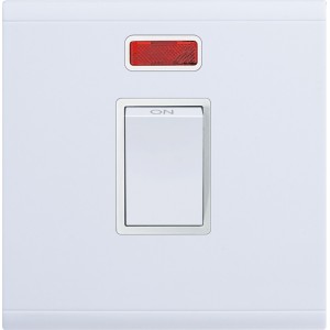 КЛЮЧ УРЕДЕН С НЕОН 45А 250V L8MDN/45 БЯЛ БУТОН