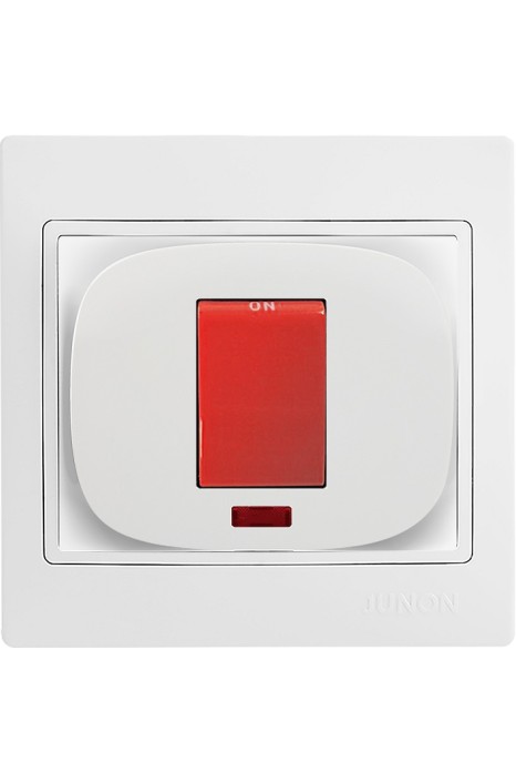 КЛЮЧ УРЕДЕН С НЕОН 45А 250V R8MDN/45 ЧЕРВЕН БУТОН