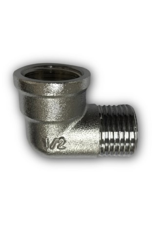 КОЛЯНО-НИПЕЛ F1/2"xM1/2" ХРОМ МАТ-ЕКО