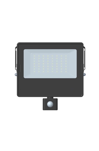 LED ПРОЖЕКТОР ЧЕРЕН 100W 230V 8150LM PF0.9 4000K IP65 СЪС СЕНЗОР ЗА ДВИЖЕНИЕ