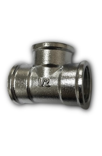 ТРОЙНИК 1/2"х1/2"х1/2" ХРОМ МАТ-ЕКО